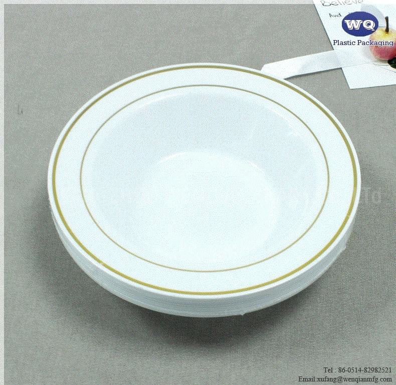 Elgant Food Grade 7.5 inch Disposable Plastic Salad Fruit Bowl-Resistant Salad Bowl Plastic Disposable Food Container