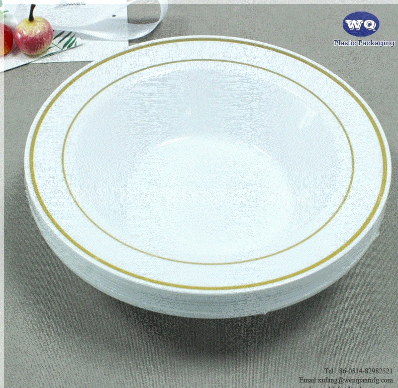 Elgant Food Grade 7.5 inch Disposable Plastic Salad Fruit Bowl-Resistant Salad Bowl Plastic Disposable Food Container