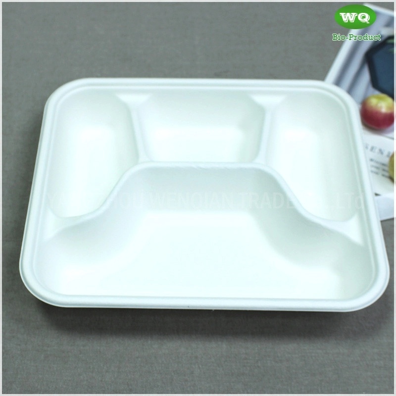 Biodegradable Sugarcane Pulp 3-Compartment Food Box-High Quality Plant Fiber Takeaway Food Container Supplier In China