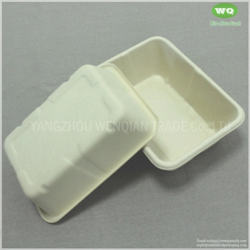 500ml Eco-Friendly Unbleached Sugarcane Pulp Rectangular Lunch Box ,750ml Biodegradable Tray 950ml Disposable Pulp Tray