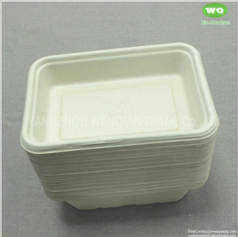 500ml Eco-Friendly Unbleached Sugarcane Pulp Rectangular Lunch Box ,750ml Biodegradable Tray 950ml Disposable Pulp Tray