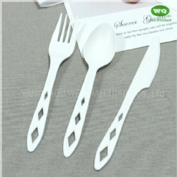 6.5 Inch CPLA Knife Spoon Fork Sets-Factory Direct Sale Biodegradable Disposable Utensils Composatable Spoon Knife Fork