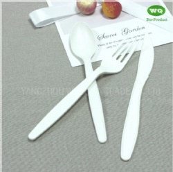 100% Compostable 7inch CPLA Cutlery Sets Heavyweight Disposable Biodegradable Bio-Based Plastic Utensils Silverware