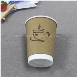 13.5oz Disposable Double Wall Paper Coffee Cups Custom Printed , Disposable To Go Coffee Portable Disposable Hot Cups