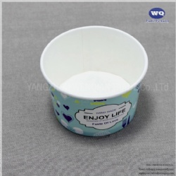 Custom Print 10oz Disposable Paper Frozen Yogurt Container Biodegradable Paper Ice Cream Packaging Container Disposable