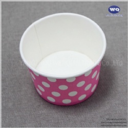 Wholesale Custom Logo Disposable 5.5-Ounce Pink Ice Cream Wood Pulp Paper Bowls For Dessert-Disposable Ice Cream Cups