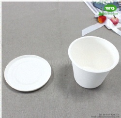 15oz(425ml) Biodegradable Bleached Sugarcane Bagasse Cup With Lid -Easy Green Disposable Use Compostable Drinking Cup