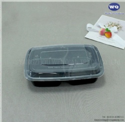 Plastic 3 Compartments Bento Box-Disposable Food Storage Containers-Disposable Plastic Containers-Disposable Lunch Boxes