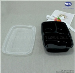 Plastic 3 Compartments Bento Box-Disposable Food Storage Containers-Disposable Plastic Containers-Disposable Lunch Boxes