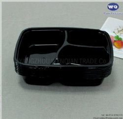 Plastic 3 Compartments Bento Box-Disposable Food Storage Containers-Disposable Plastic Containers-Disposable Lunch Boxes