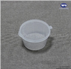 4oz Hinge PP Plastic Sauce Cup-Transparent Disposable PP Plastic Sauce Cup with Hinged Lid -food grade plastic Container