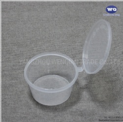4oz Hinge PP Plastic Sauce Cup-Transparent Disposable PP Plastic Sauce Cup with Hinged Lid -food grade plastic Container