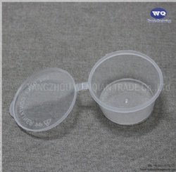 4oz Hinge PP Plastic Sauce Cup-Transparent Disposable PP Plastic Sauce Cup with Hinged Lid -food grade plastic Container