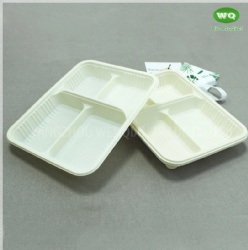 Disposable 4-Compartments Corn Starch Bioplasitc Meal Tray,Manufacturers Hot Selling Custom Takeaway Food Container