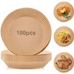 High quality round disposable parchment paper air fryer liner 100pcs non-stick baking paper for home use