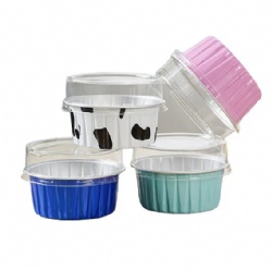 cake cups disposable thickened aluminium foil tinfoil baking resistant foil tart cups with plastic lids