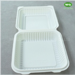 8*8/9*9 Inch Corn Starch Lunch Box It Saves Oil Resource Microwave Safe Plastic Disposable Lunch Box