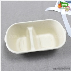 Biodegradable bagasse fiber 1000ml 2-Coms Box -ecological environment Safe Take Out Lunch Box With Waterproof Agent