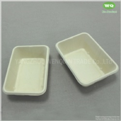 500ml Eco-Friendly Unbleached Sugarcane Pulp Rectangular Lunch Box ,750ml Biodegradable Tray 950ml Disposable Pulp Tray