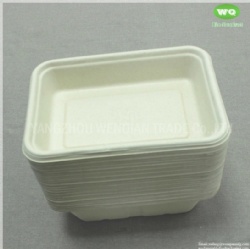 500ml Eco-Friendly Unbleached Sugarcane Pulp Rectangular Lunch Box ,750ml Biodegradable Tray 950ml Disposable Pulp Tray