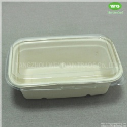 1250ml Biodegradable Unbleached Fiber Pulp Food Container With Lid Biodegradable Paper Pulp Food Packaging Box Container