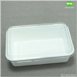 650ml Bleached Sugarcane Lunch Box With PET Lid-Disposable Bagasse Take Away Food Box-Compostable Sugarcane Container