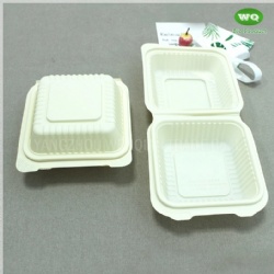 6 Inch Disposable Hamburger Box Made From Cornstarch,Biodegradable Plastic Lunch Box,Burger Plastic Packaging Box