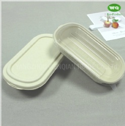 Eco-Friendly Sugarcane Pulp 850ml Package Box With Lid -100% Biodegradable Microwavable Lunch Box Food Packaging Box