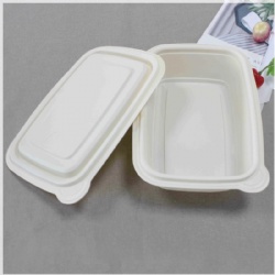 Disposable Takeaway Lunch Box With Lid Made Of Bioplastic, Factory Offered Corn Starch PP Food Packaging Container