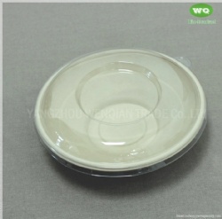 24oz Biodegradable Bagasse Bowl With Clear PET Lid, Eco-Friendly Natural Plant Fiber Pulp Salad Bowl Supplier & factory