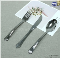 7 Inch Silver Plastic Silverware-Premium Heavyweight Disposable Utensils-Heavy Duty Flatware For Parties, Weddings