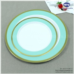 Disposable 7.5 Inch 10Inch PS Plastic Dinner Plate,Golden Rim Plate,Plastic Dinner Plates,Durable Plastic Plates Seller