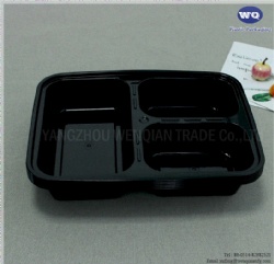 Diposable 3-Compartments Takeaway Plastic Food Container Disposable Food Grade PP Fast Food Box Food Usage Fast Food Box